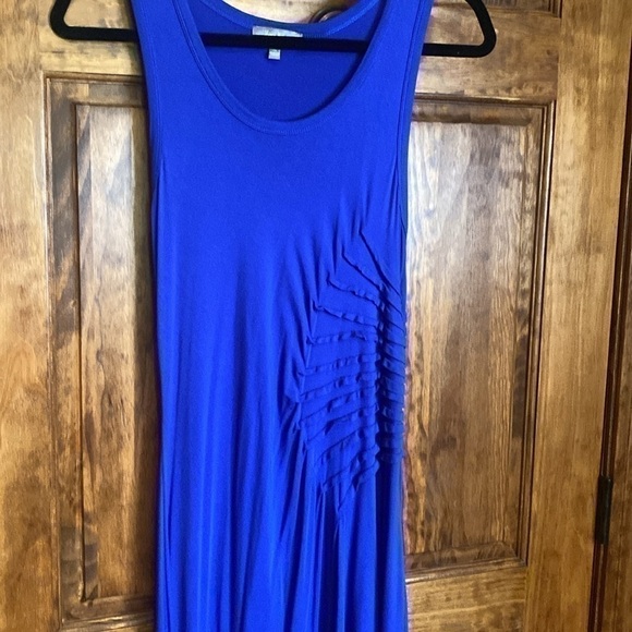 Neiman Marcus royal blue tank long asymmetrical maxi Sleeveless Dress size small - Picture 6 of 11